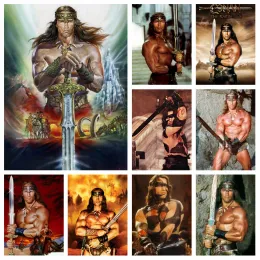 Stitch Diy Conan The Barbarian Film Full Diamond Målningsfilm Arnold Schwarzenegger Cross Stitch Brodery Picture Mosaic Home Decor