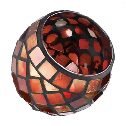 Candele Holder a mosaico Decorazioni rosse Red Glass votive Tealight Cristalli di centro da matrimonio romantico