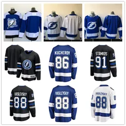 Tampa Custom Bay Lightning Hockey Maglie 21 Brayden Point 43 Darren Raddysh 98 Mikhail Sergachev 73 Conor Sheary 91 Steven Stamkos Austin Watson Michael Eyssimont