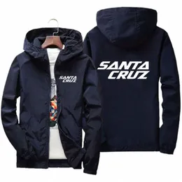 Herrjacka våren och hösten fi Santa Cruz tryck Slim Top Men's Casual Baseball Pilot Zip Jacket 2022 Herr Jacket A2JE#