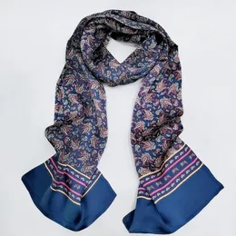 DANKEYISI натуральный шелковый шарф, мужской шелковый шарф, осень-зима, мужской теплый длинный шелковый шарф высокого качества, двойной слой 240312