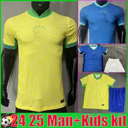 Brazils Soccer Jersey 24 25 Copa America Cup Neymar Vini Jr 2024 Brasil National Team Football Shirt 2025 Home Away Fans Player Men Kids Kit Set Rodrygo Martinelli