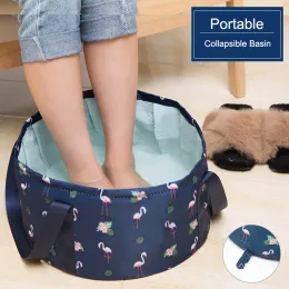 Bassänger Portable Foldbar Basin Travel Camping Wash Tub Fishing Pucket Outdoor Washing Bag Water Footbath Basin Sänk Tvättkläder Korg