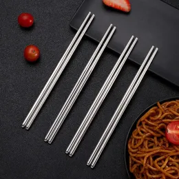 2024 Wholesale Stainless Steel Chopsticks, Non Slip Household Use, Hotel Cafeteria, Round Chopsticks, Laser Logo, Stainless Steel Met