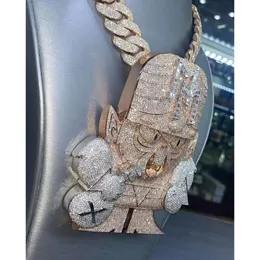 Pingentes de retrato personalizados Sier Real Gold VVS Moissanite Hip Hop Iced Out Fine Jewelry Pendant