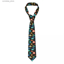 Neck Ties Neck Ties Mens Tie Slim Skinny Tropical Fish Necktie Fashion Necktie Free Style Men Tie Party Wedding Y240325