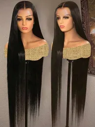 36 38inch 13x6 HD Lace Human Hair Hair Bone مستقيم البرازيلي البرازيلي 13x4 شعر بشع على شعر بشع على استعداد للارتداء للنساء