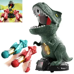 Shooting Dinosaur Toys with Air Pump Gun Movable Target Game Gifts Hungry for Kids Children 240321