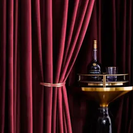 Gardiner lyxiga nordiska sammetröda blackout gardiner för vardagsrum sovrum inrikes hall elegant förtjockad fransk fönster termiska