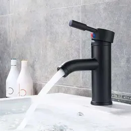 Rubinetti per lavandino del bagno Rubinetto per lavabo con vernice nera Miscelatore monocomando per acqua fredda Vaso in acciaio inossidabile Rubinetteria per WC monoforo