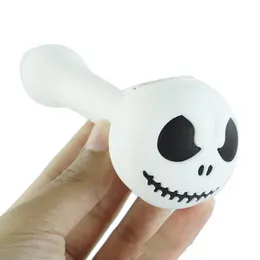 4,6 tum Halloween Skull Jack Silikon Rökning Handrör Tobaksoljebrännare Verktygstillbehör Vattenrör Dab Rigs