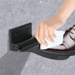 Esteiras sapato brilho pedal dobrável hardware chuveiro footstool preto/prata antiderrapante apoio para os pés liga de alumínio banheiro resto pedestal