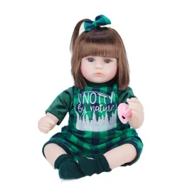Puppen 45 cm lebensechte wiedergeborene Puppe Kleinkind Vinyl Bildung Schlafsimulation Puppe Geschenk