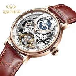 Kinyued esqueleto relógios mecânico automático relógio masculino esporte casual negócios lua relógio de pulso relojes hombre 210910324s