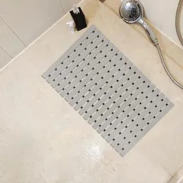 Bath Mats Non-slip Bathroom Mat Pvc Shower With Drain Holes Waterproof Rubber Backing Quick Drying Bathtub Floor For