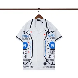 2024 Designer Fashion Hawaiian Letter Interwoven Beach Shirt For Men Designer Silk Bowling Shirt Casual Men's Summer Short Sleeve Size M-3XL #044