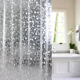 Cortinas 25%, plástico PEVA 3d cortina de chuveiro à prova d'água transparente branco transparente cortina de banheiro cortina de banho de luxo com 12 ganchos