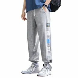 мужские летние брюки с завязками на шнуровке Fi Joggers Pants Casual Baggy Straight Sweatpants Oversize Harajuku Trend Pants d2WB #