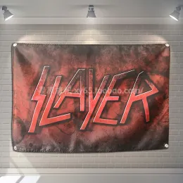 Aksesuarlar Slayer Heavy Metal Music Rock Band Poster After Panners Asma Resimler Sanat Su Geçirmez Kumaş Müzik Festivali Ziyafet Parti Dekorasyonu
