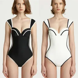 2024 New Sweet One Piece Swimsuit Sexy Steel Support Gathering Slim Fit Swimsuit for Women