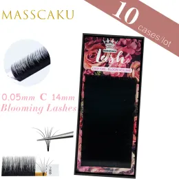 Ögonfransar Masscaku 1s Blooming Easy Fan Individual Eyelash Extensions Volym False Lashes Beauty Makeup Cilios 818mm C/D Black Supplies