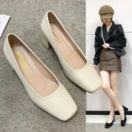 Shoes Woman Modis Casual Female Sneakers Low Heels Slip-on Flats Square Toe Shallow Mouth Cute Slip On Dress Summer PU 240315
