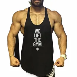 Mens Tank Top Gym Odzież kulturystyka Mięsień Singlety Singlety FI Man trening Podsektowa fitn trening kamizelki biegowe U5OT#