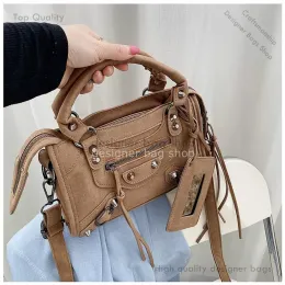 designer bag tote bag Baobao New Fashion Versatile Rivet Litchi Pattern Locomotive Women's Crossbody Handbag with a Texture Sense Bag