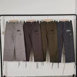 hiphop High Street Fashion rhude Pantaloni casual per uomo Pantaloni cargo dritti larghi Pantaloni vintage da donna con coulisse alla caviglia Pantaloni lunghi da lettera