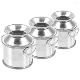 Vazolar 3 PCS House Etli Stro Sek Sahte Masaüstü Metal Master Masa Masası Giyim Dayanıklı Mini Dekor Demir Minyatür Model