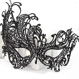 Partymasken 1PC Schwarz Vintage Sexy Frauen Elegantes Abschlussballkleid Spitze Augengesichtsmaske Maskerade