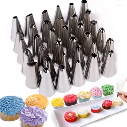 Ferramentas de cozimento 35 unidades/conjuntos de aço inoxidável dicas de pastelaria decoração de bolo bicos de tubulação de confeitaria de padaria