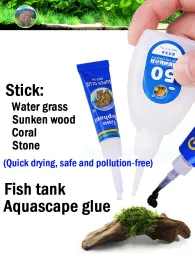 Tanques de aquário adesivo especial tanque de peixes água grama planta vara cola aquário musgo sunkenwood coral paisagismo esqueleto cola