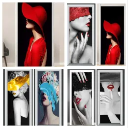 Adesivos sexy meninas porta adesivos arte abstrata decoração autoadesiva nordic portas renovação guarda-roupa porta do banheiro adesivos de vidro