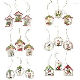 Decorazioni natalizie 3 pezzi Pendenti pendenti in legno fai-da-te Ornamenti per l'albero Festa per le feste Decorazione per la casa Regali annuali Noel