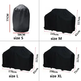 Covers Black Waterproof BBQ Cover BBQ Accessories Grill Cover Anti Dust Rain Gas Charcoal Electric Barbeque Grill 4 Sizes
