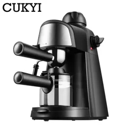 Ferramentas Cukyi 240ml Tipo de vapor semiautomático Máquina de café expresso Proteção de alívio de pressão Função de pausa Máquina de espuma de leite de café