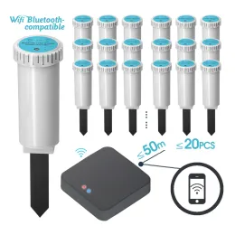 타이머 Bluetoothcompatible Wi -Fi 식물 토양 온도 습도 스마트 센서 무선 온도계 히그로 계 정원 탐지기 테스터 테스터