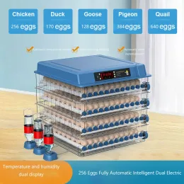 Acessórios Incubadora de 256 ovos com gaveta tipo mini incubadora de ovos com reabastecimento automático de colchão d'água iônico e controle de temperatura