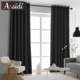 Cortinas modernas, sólidas, blackout, para quarto, sala de estar, janela, opaca, cozinha, sala de jantar, tende alto sombreamento 95%