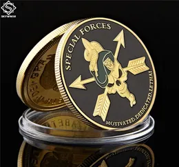 Forças Especiais do Exército dos Estados Unidos Craft 1oz Gold Plated Coin Green Boins Liberty Collection4432551