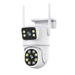 4K 8MP WiFi aparat podwójny soczewkę podwójny ekran 4x cyfrowy zoom aparat IP Auto śledzenie zewnętrznego monitoringu CCTV Camhipro