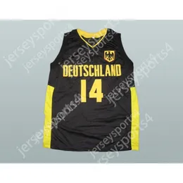 Anpassat vilket namn som helst lag Dirk Nowitzki Deutschland 14 Basketballtröja alla sömda storlekar S M L XL XXL 3XL 4XL 5XL 6XL Topkvalitet