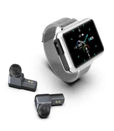 T91 Smart Watch Armband 2 i 1 TWS trådlös Bluetooth Earskydd 14 tum hjärtfrekvens blodtryck Fitness Wristband7614347