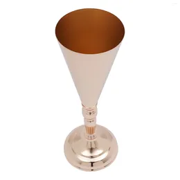 Vasos 10 Pcs Metal Mesa Flor Stand Luxo Trompete Forma 14inch para Decoração de Casamento Ouro / Prata