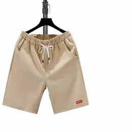 Män sommarsportshorts elastisk midja dragskonfickor jogger shorts med bokstaven märke utsmyckning avslappnad bred ben shorts s9co#