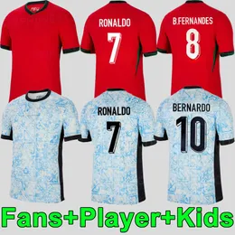 2024 Ronaldo Joao Felix Portugal Soccer Jerseys 2024 Ruben Neves Portugaless Football Shirt Bernardo Bruno Fernandes Camisa de Futebol Men Kits Equipment dla dzieci