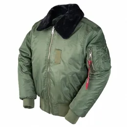 2023 Vintervintage B-15 Bomber Flight US Air Force Pilot Jacka Streetwear Coats Military Hip Hop Tactical Army for Men Fur C10o#