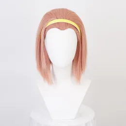 Wigs Jojo's Bizarre Adventure Sugimoto Reimi Wig Cosplay Short Heatresistant Fiber Synthetic Hair +Yellow Headband + Wig Cap