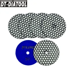 Boormachine Dtdiatool 6pcs 4"/100mm Diamond Dry Polishing Pads Resin Bond Sanding Disc for Granite Marble Ceramic